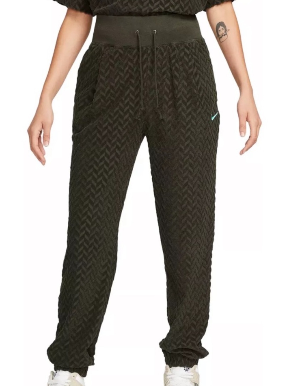 Nike Everyday Modern High Waisted Joggers size Medium Sequoia/Light Menta Green